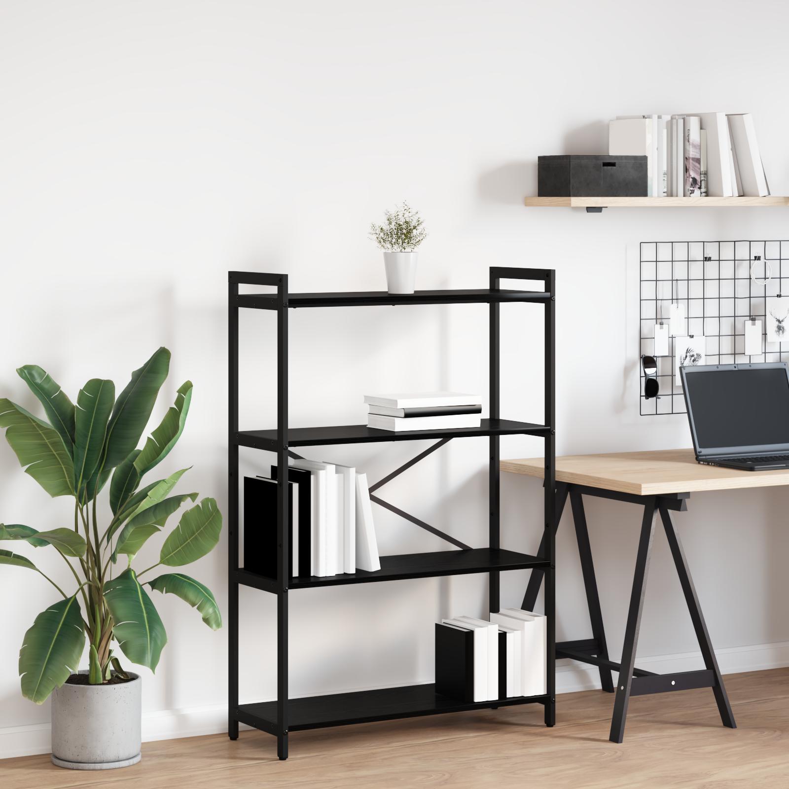 Bogreol Sort eg 80 x 30 x 118 cm Konstrueret træ