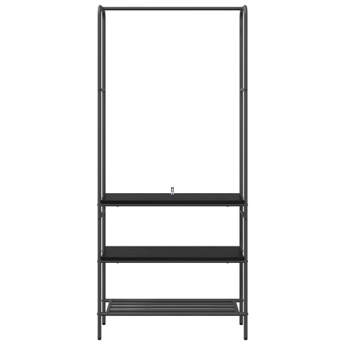 Tøjstativ med hylder Sort eg 77 x 30 x 171 cm Konstrueret træ