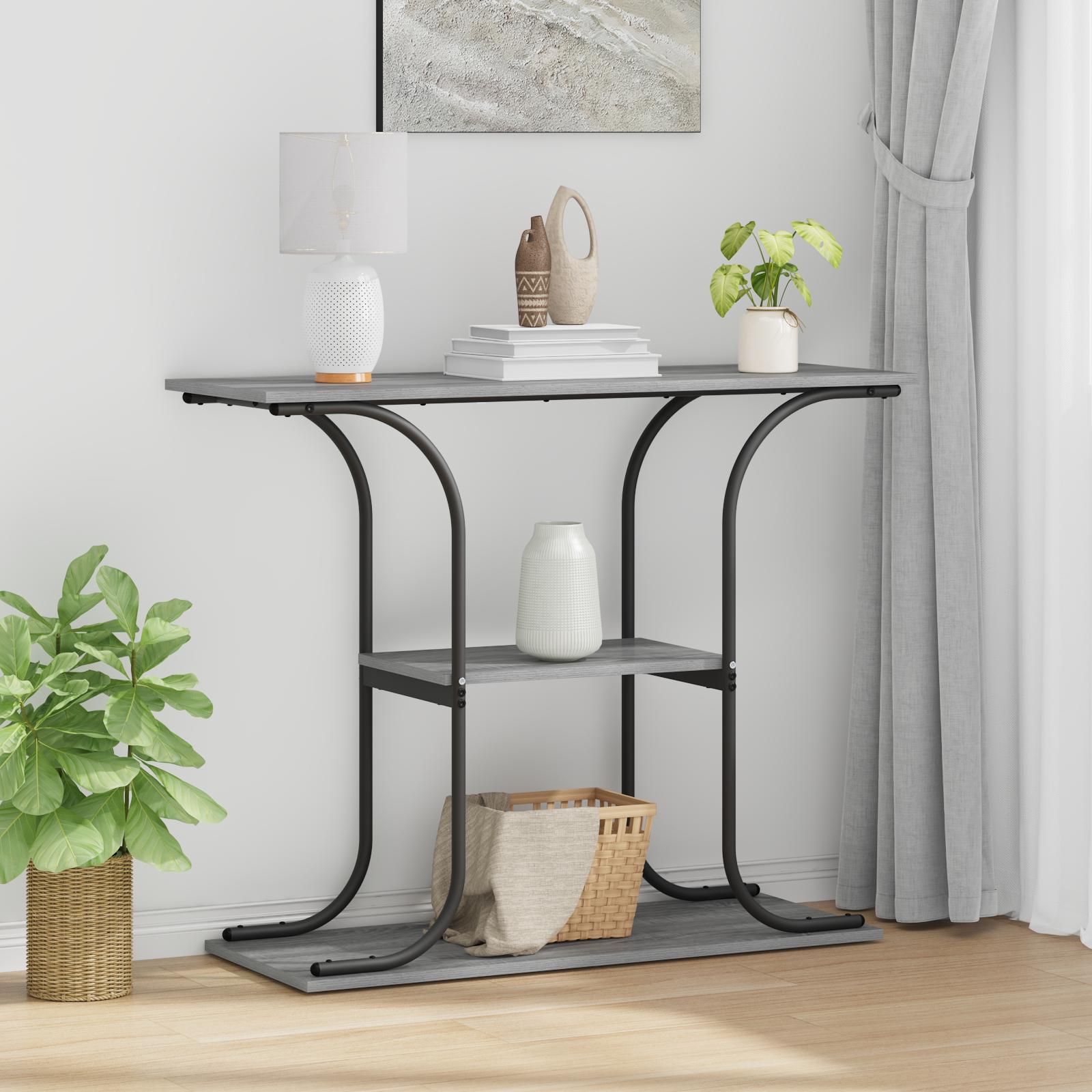 Konsolbord Grå sonoma-eg 101 x 35 x 80.5 cm Konstrueret træ