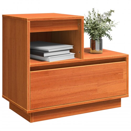 Sengeborde 2 stk. - voks brun 60 x 34 x 51 cm