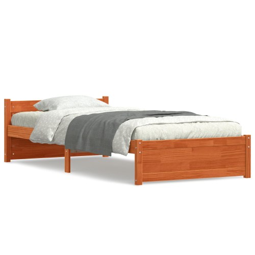 Sengeramme i massiv fyr - voks brun 205,5 × 105,5 × 51 cm (100 × 200 cm)