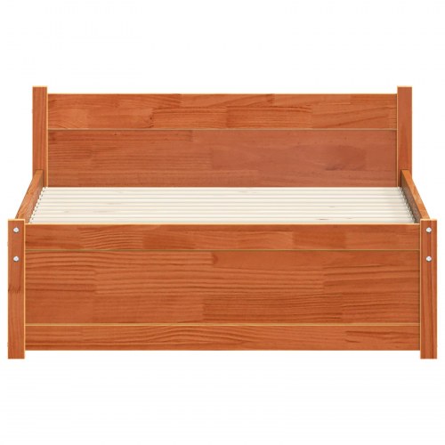 Sengeramme i massiv fyr - voks brun 205,5 × 105,5 × 51 cm (100 × 200 cm)