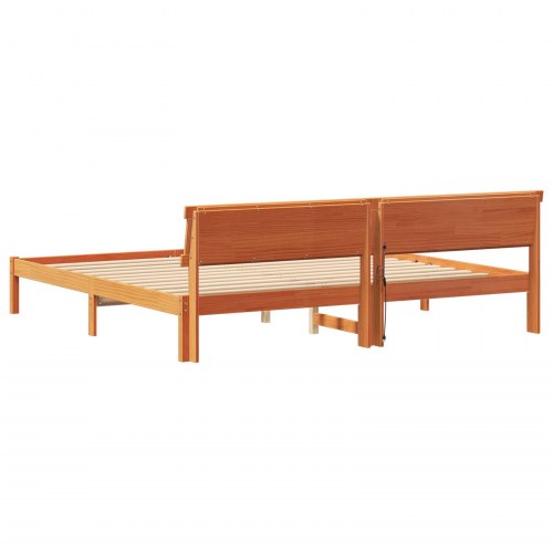 Sengestel med hovedgærde 180 x 200 cm - voks brun
