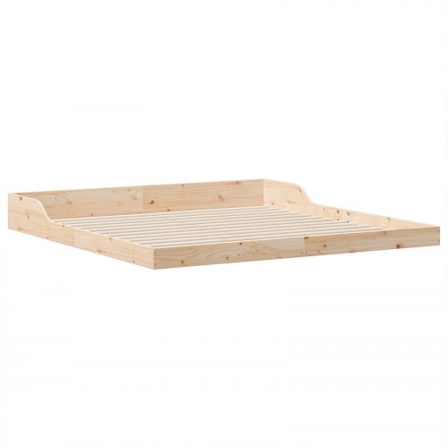 Platform sengestel 200 x 200 cm - brun massiv fyrretræ