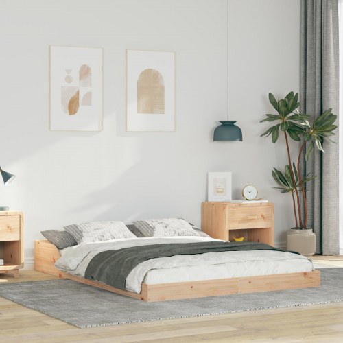 Sengestel Brun 120 x 200 cm Massivt fyrretræ