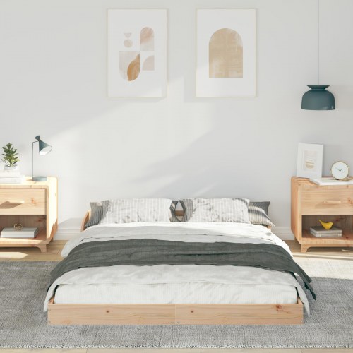 Sengestel Brun 120 x 200 cm Massivt fyrretræ