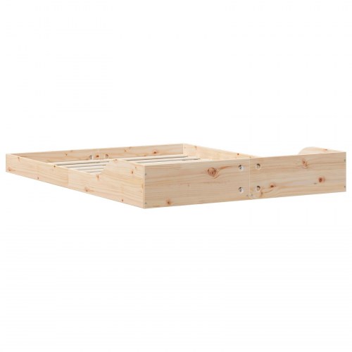 Sengestel Brun 135 x 190 cm Massivt fyrretræ