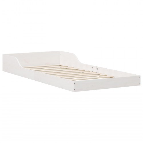 Sengestel hvid 90 x 200 cm - massiv fyrretræ