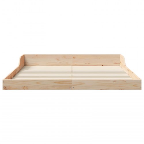 Sengestel i massiv fyr - brun, 140 × 210 cm platform