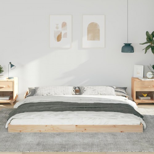 Sengestel i massiv fyrretræ 180 x 210 cm - brun