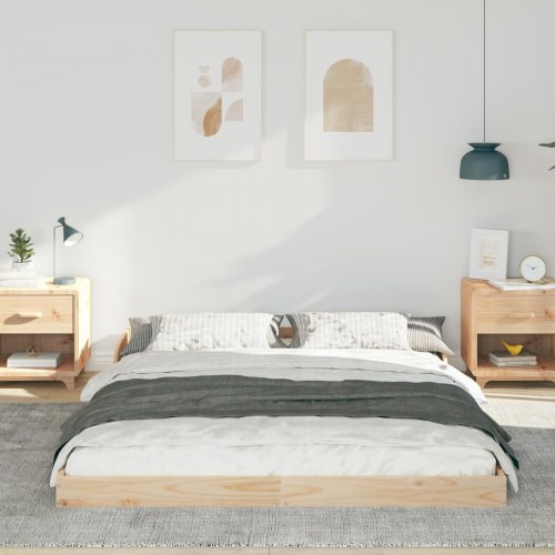Sengestel 160 x 220 cm - brun, massivt fyrretræ