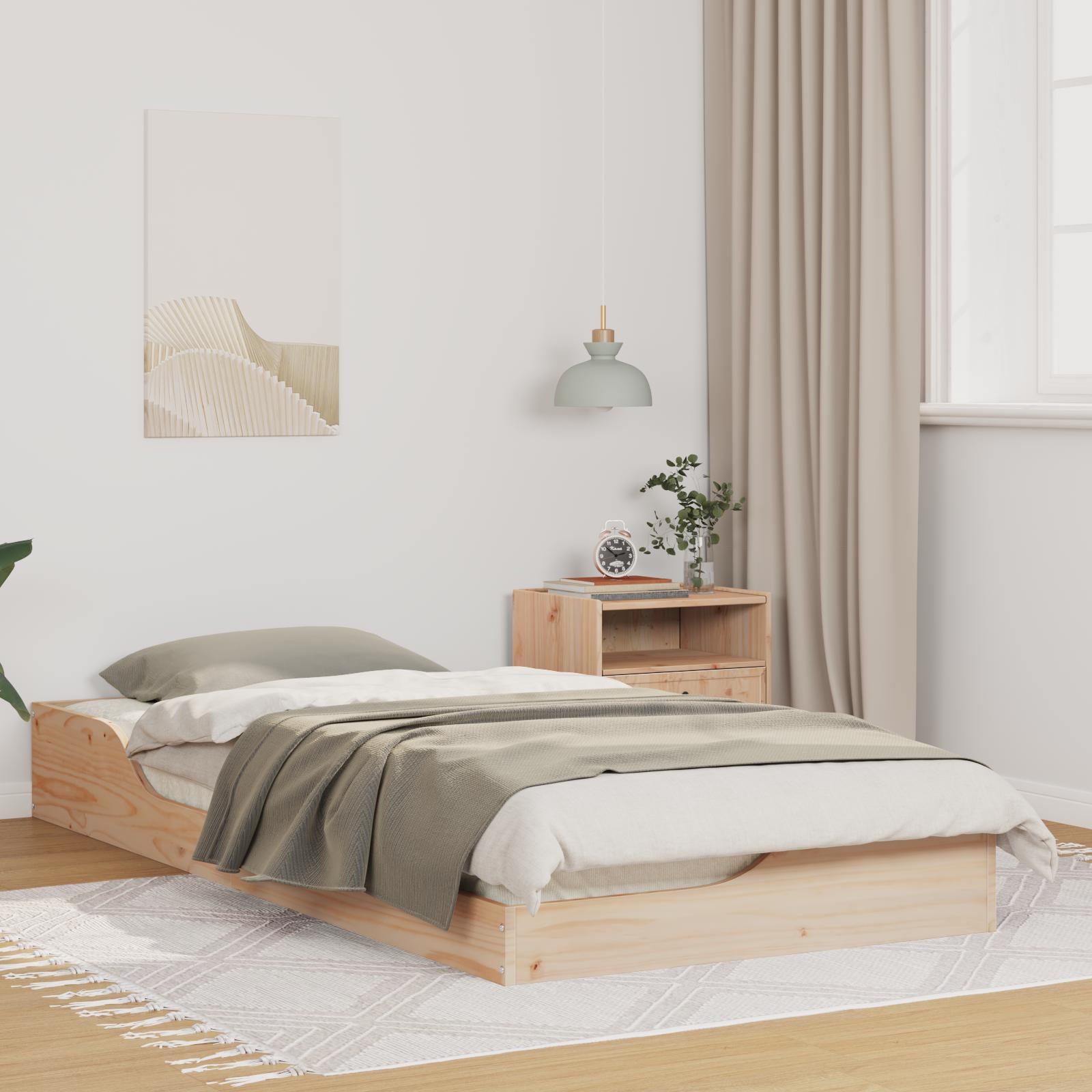 Gulv seng ramme Brun 80 x 200 cm Massivt fyrretræ