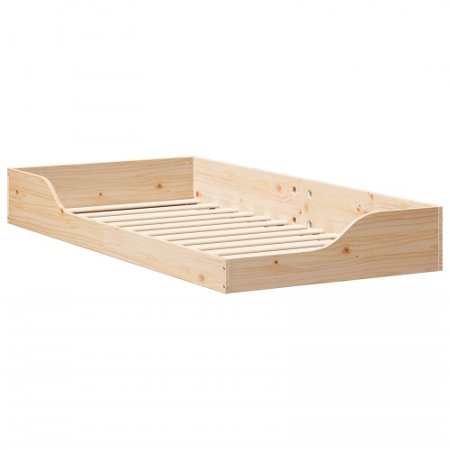 Gulv seng ramme Brun 90 x 190 cm Massivt fyrretræ