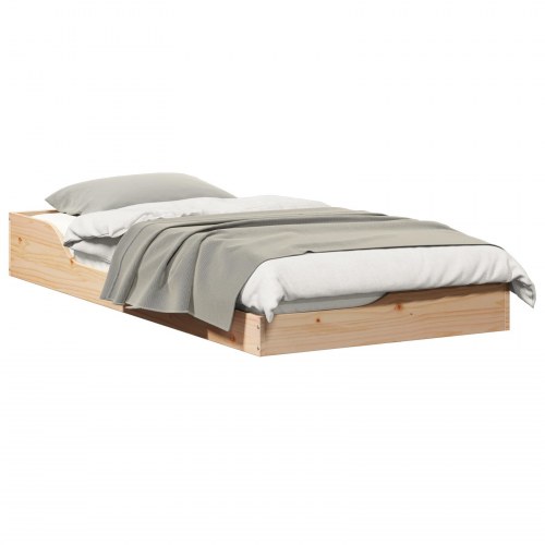 Gulv seng ramme Brun 90 x 190 cm Massivt fyrretræ