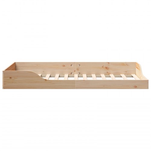 Gulv seng ramme Brun 90 x 190 cm Massivt fyrretræ
