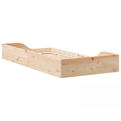 Sengestel brun 75 x 190 cm i massiv fyrretræ