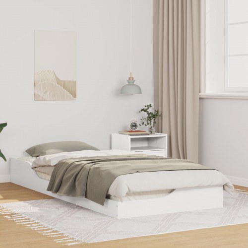 Sengestel 80 x 210 cm i massiv fyrretræ - hvid