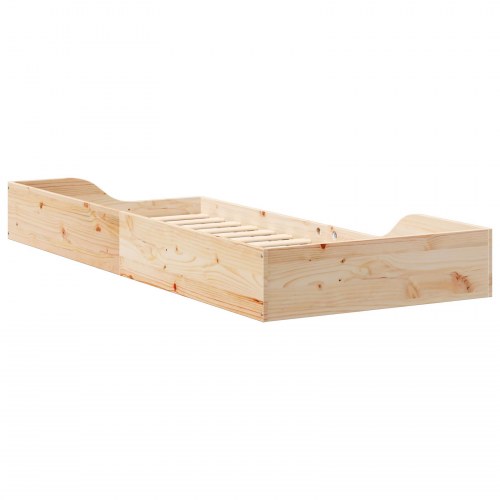 Sengestel i massiv fyrretræ 90 x 210 cm - brun