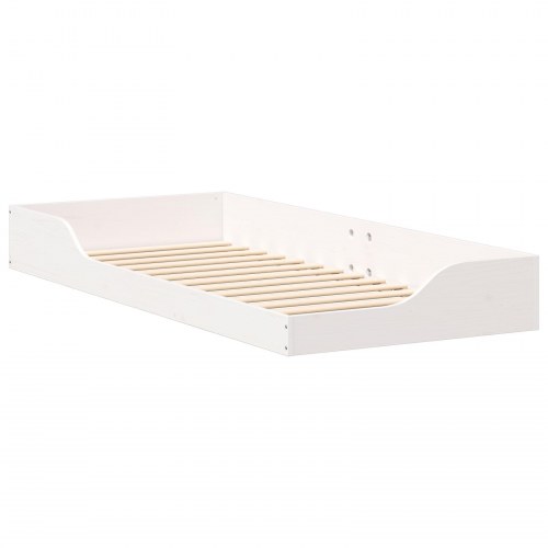 Sengestel i massiv fyrretræ 90 x 210 cm - hvid