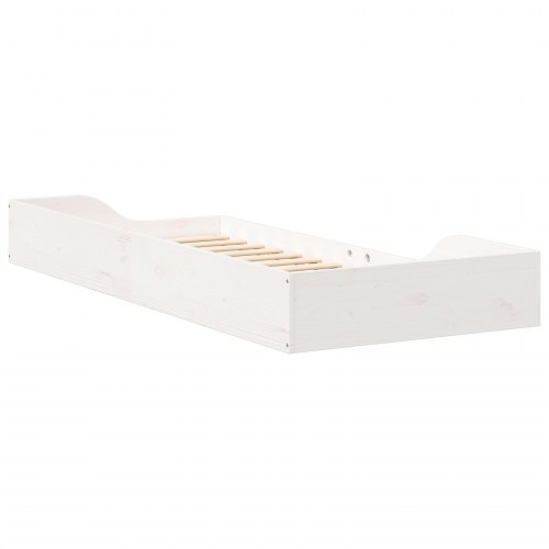 Sengestel i massiv fyrretræ 90 x 210 cm - hvid