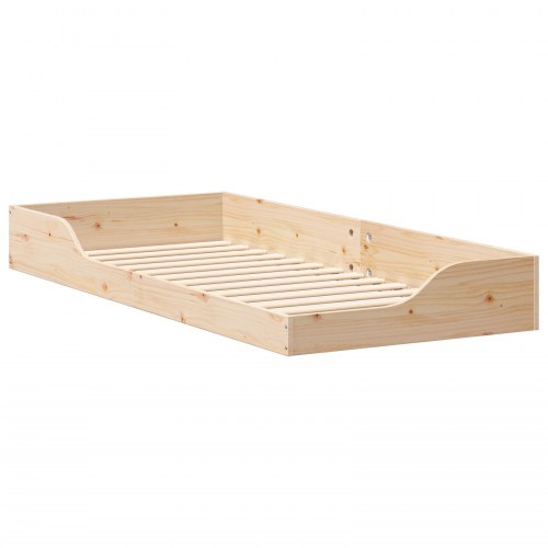 Sengestel brun 100 x 210 cm i massiv fyrretræ