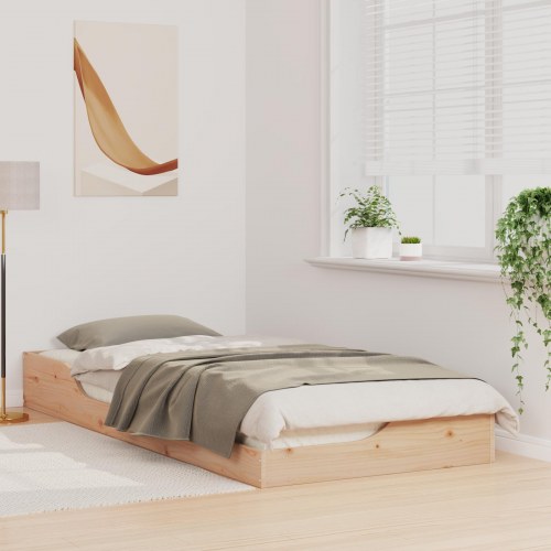 Sengestel brun 100 x 210 cm i massiv fyrretræ