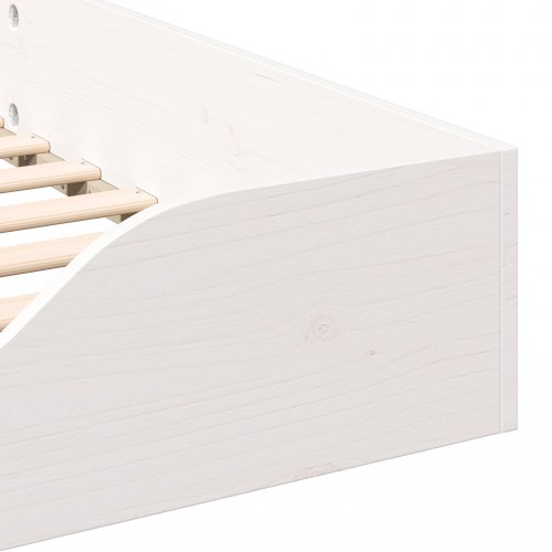 Sengestel 80 x 220 cm i massiv fyrretræ - hvid