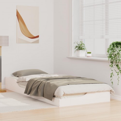Sengestel i massiv fyrretræ 90 x 220 cm - hvid