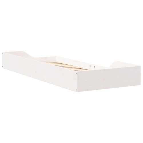Sengestel i massiv fyrretræ 90 x 220 cm - hvid