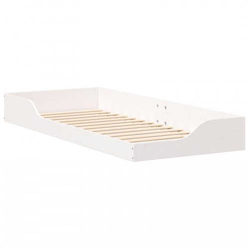 Sengestel i massiv fyrretræ 100 x 220 cm - hvid