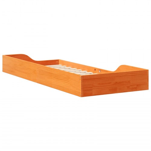 Sengestel voksbrun 100 x 220 cm i massiv fyrretræ