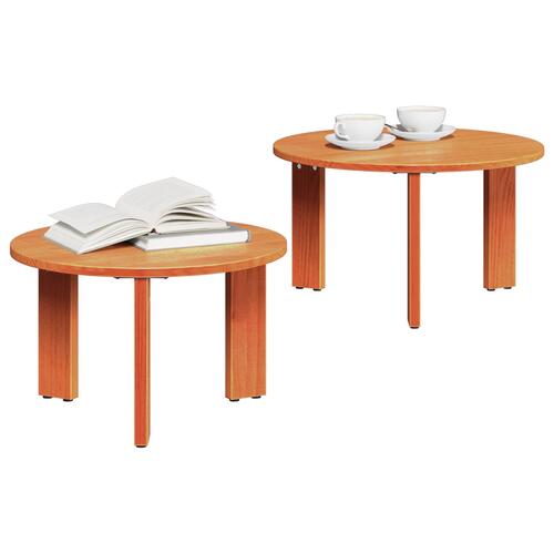 Kaffebord Sæt 2 stk Gyldenbrun 47.5 x 47.5 x 27 cm