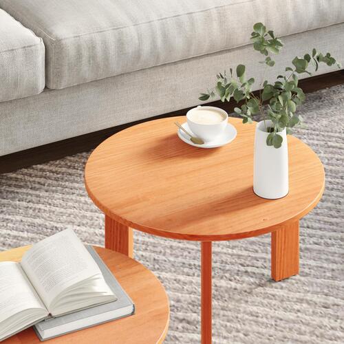 Kaffebord Sæt 2 stk Gyldenbrun 47.5 x 47.5 x 27 cm