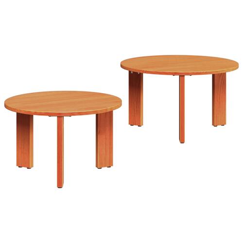 Kaffebord Sæt 2 stk Gyldenbrun 47.5 x 47.5 x 27 cm