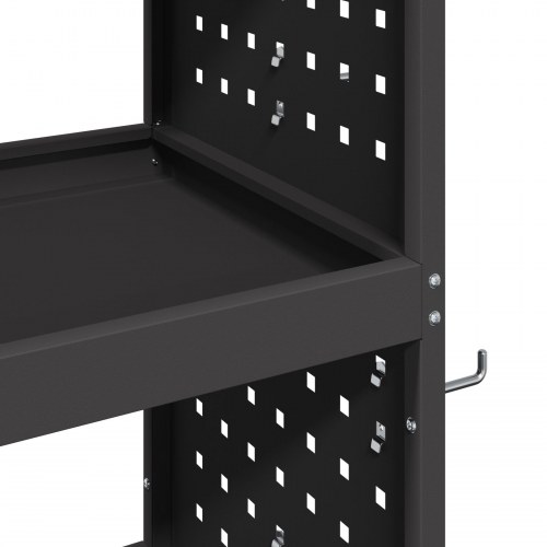Værktøjsvogn med 3 hylder - sort 75 x 35 x 73 cm