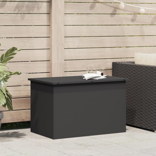Udendørs Opbevaringskasse med opbevaring Sort 80 x 50,5 x 50 cm