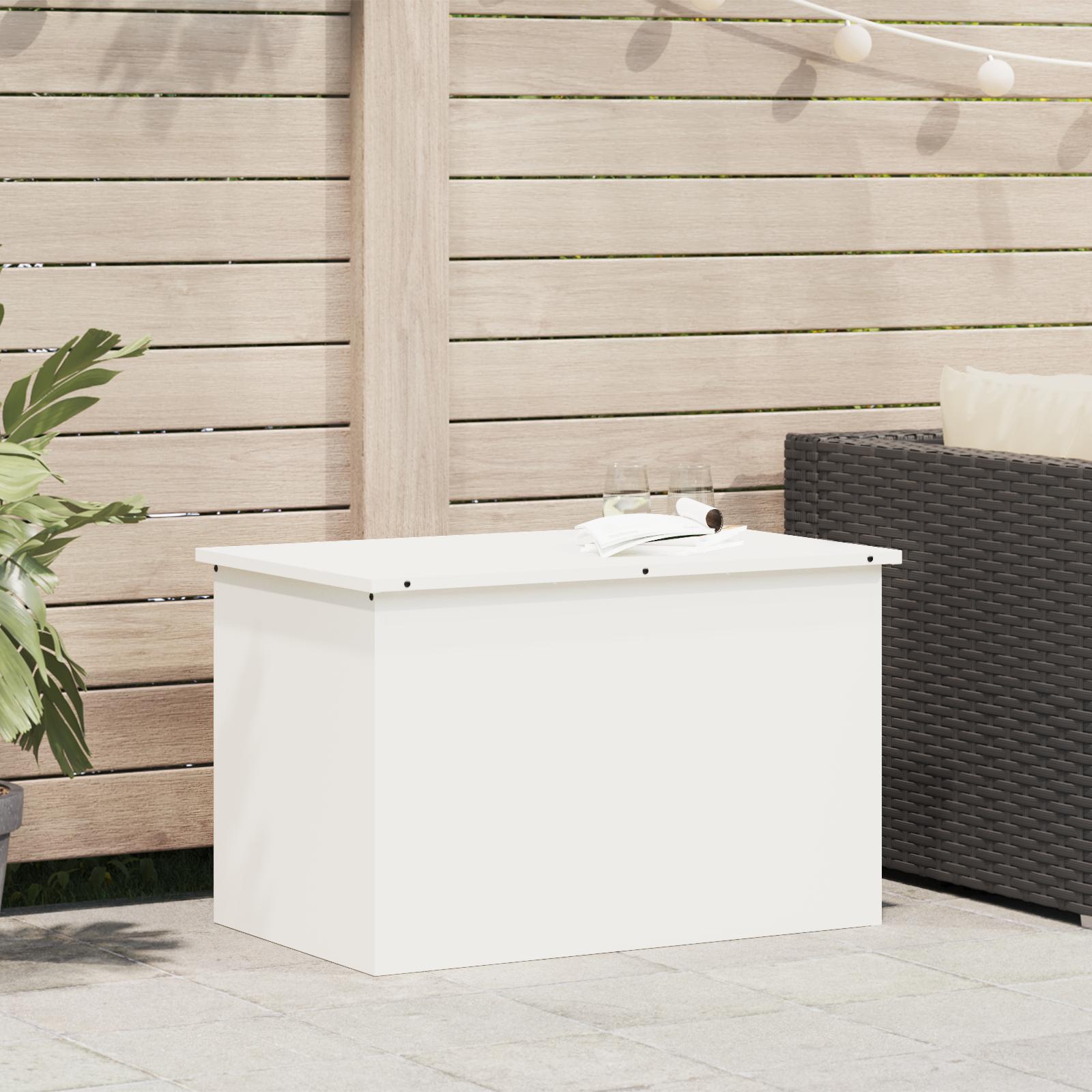 Udendørs Opbevaringskasse med opbevaring Hvid 80 x 50,5 x 50 cm