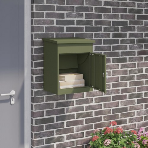Pakke drop boks Olivengrøn 44 x 35 x 59 cm Stål