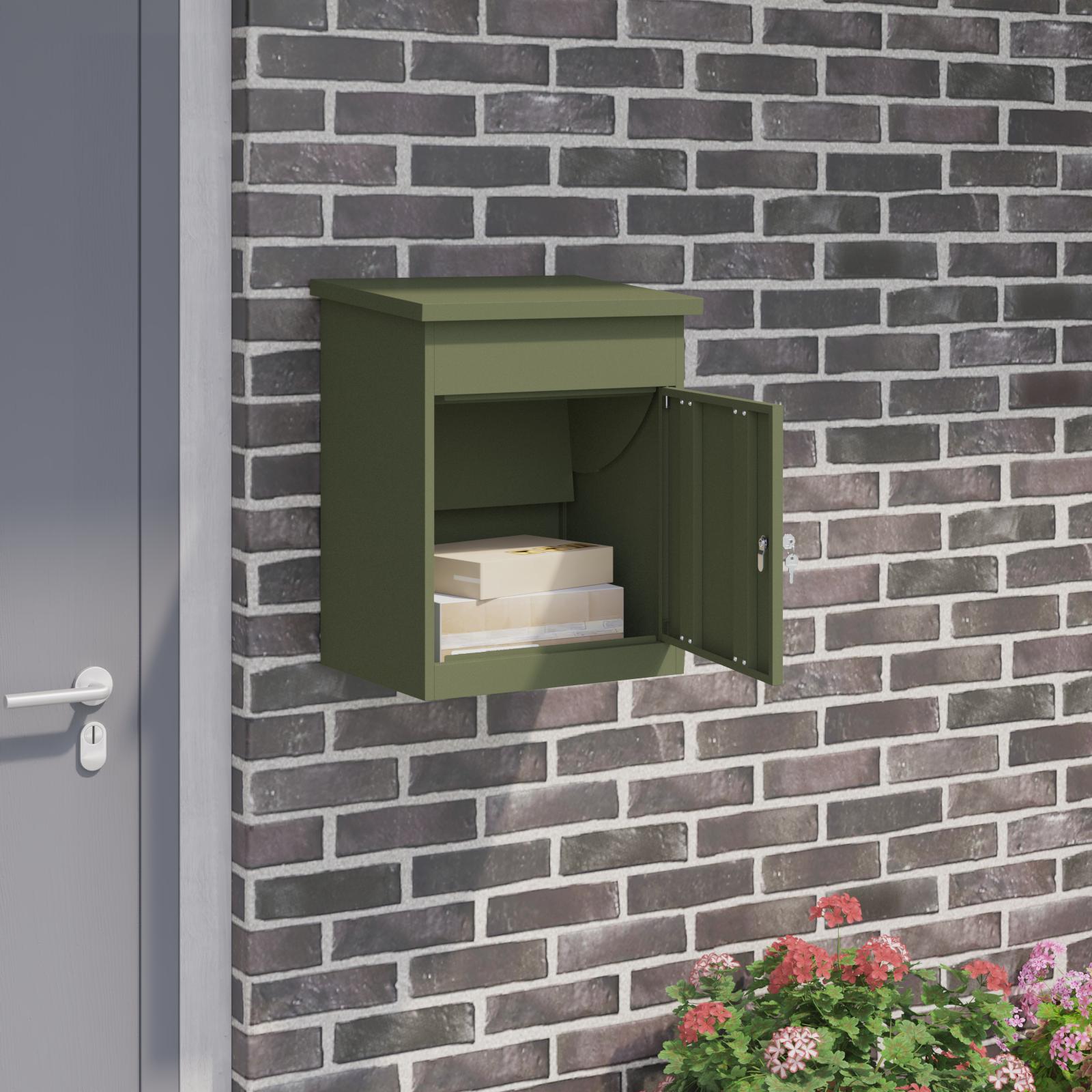 Pakke drop boks Olivengrøn 44 x 35 x 59 cm Stål