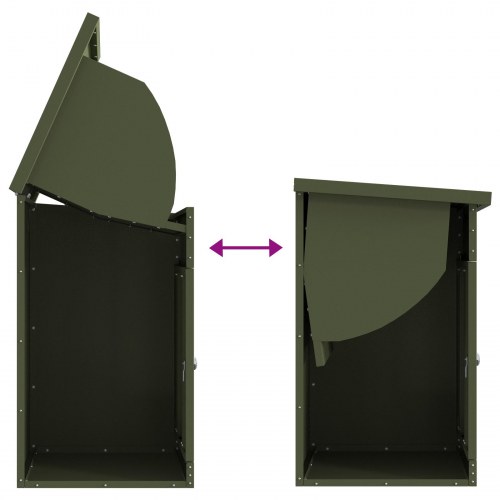 Pakke drop boks Olivengrøn 44 x 35 x 59 cm Stål