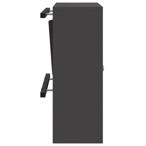 Postkasse med opbevaring og dør - sort stål, 30 x 20 x 55 cm