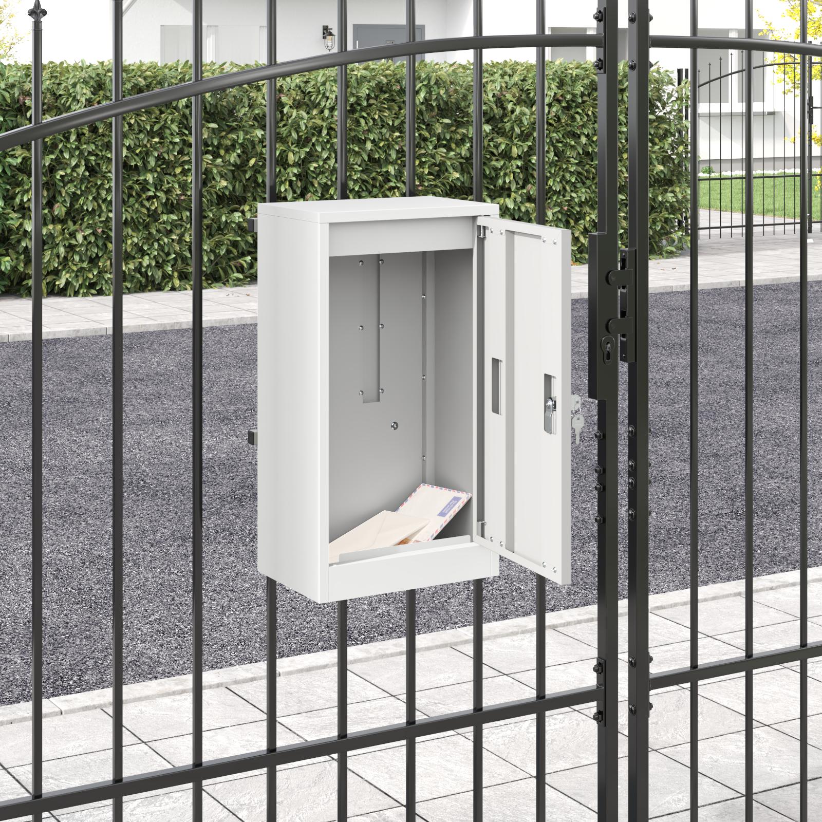 Postkasse Hvid 30 x 23 x 55 cm Stål
