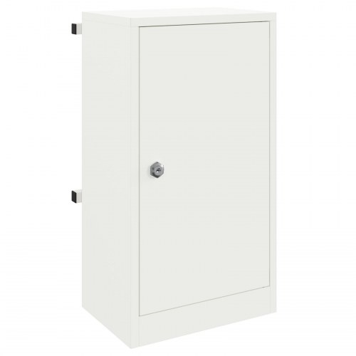Postkasse med opbevaring og dør - hvid, 30 x 20 x 55 cm