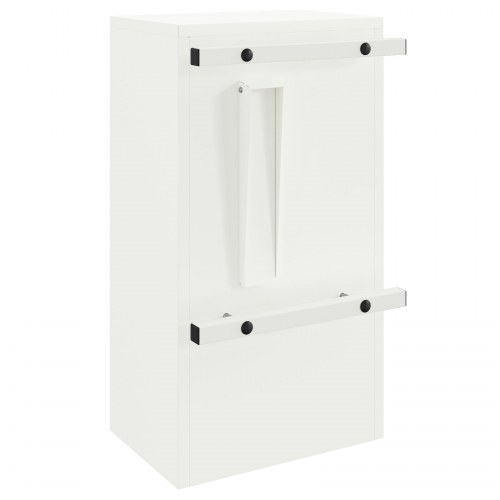 Postkasse med opbevaring og dør - hvid, 30 x 20 x 55 cm