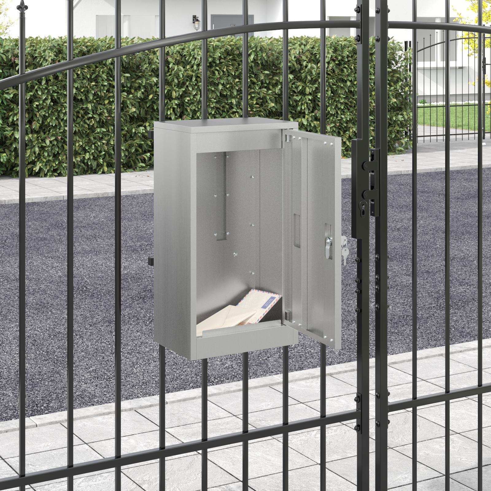 Postkasse Sort 30 x 23 x 55 cm Galvaniseret stål