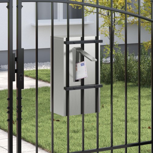 Postkasse Sort 30 x 23 x 55 cm Galvaniseret stål