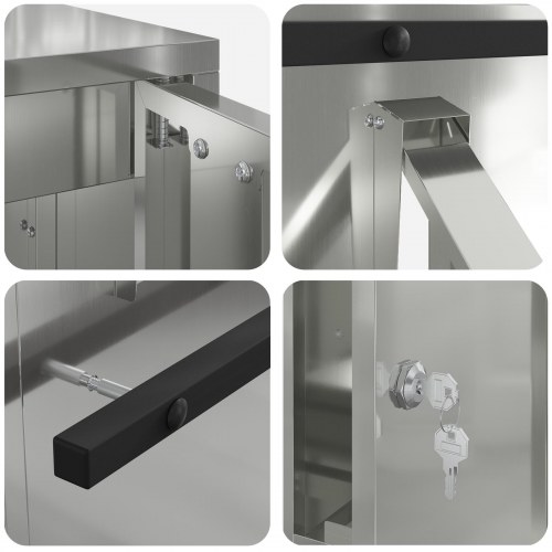 Postkasse Sort 30 x 23 x 55 cm Galvaniseret stål