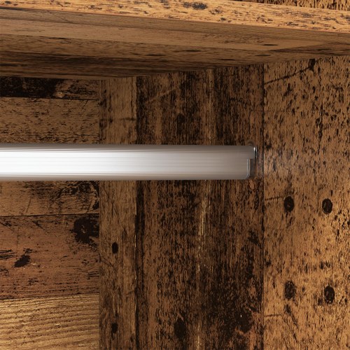 Garderobeskab med hylde Gammelt træ Konstrueret træ