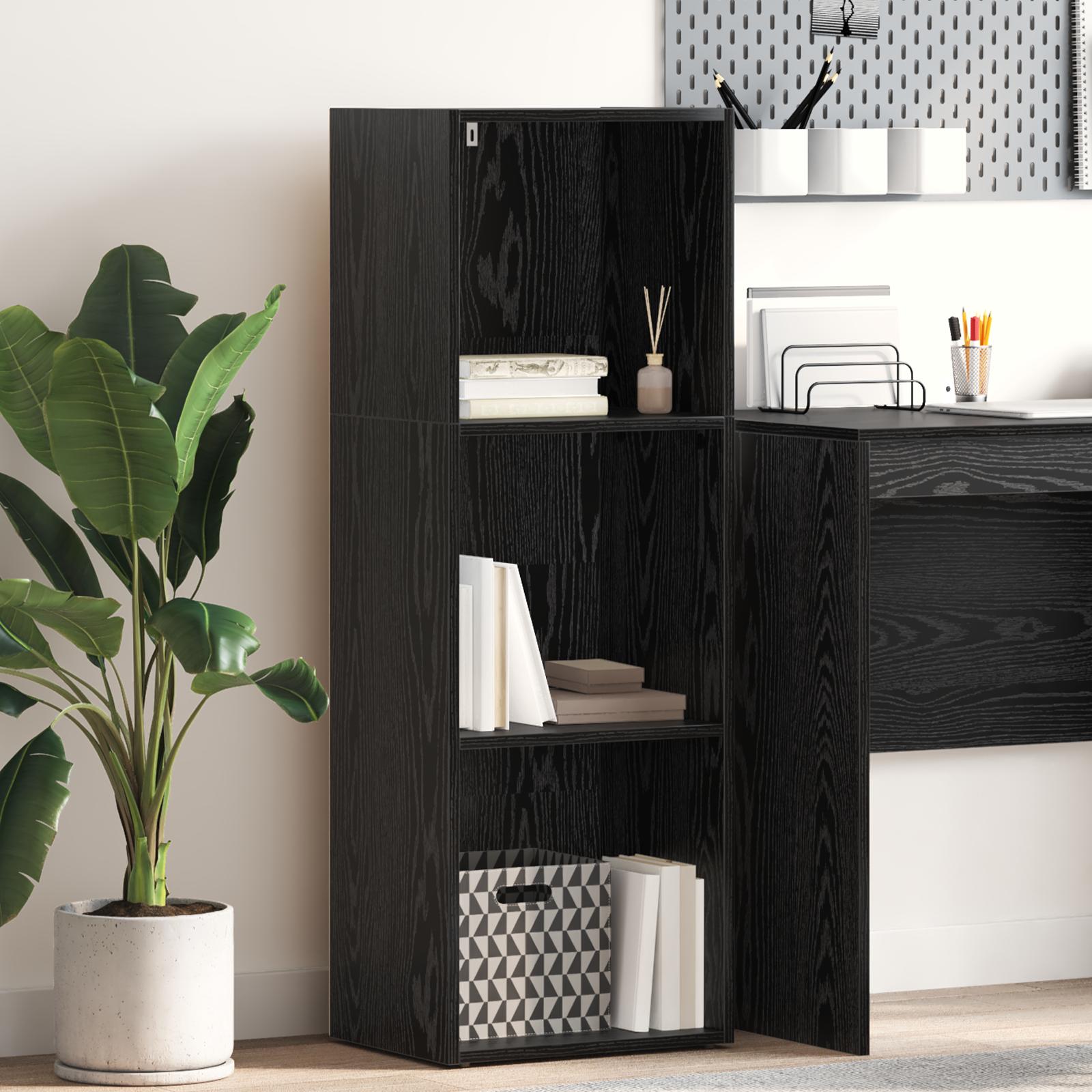 Bogreol Sort eg 40 x 30 x 114 cm Konstrueret træ
