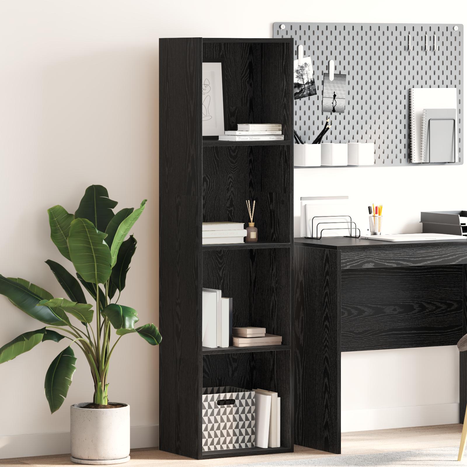 Bogreol Sort eg 40 x 30 x 152 cm Konstrueret træ